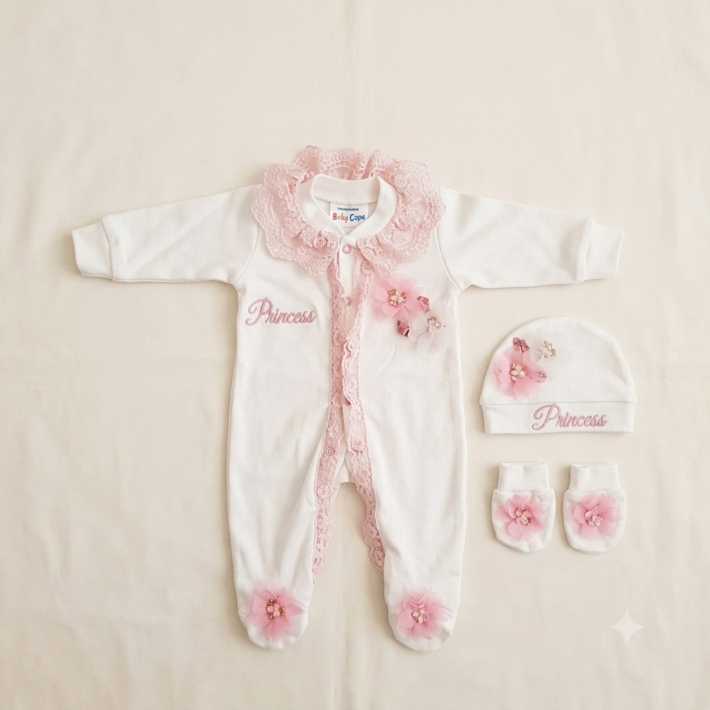 Pink Floral Romper Set