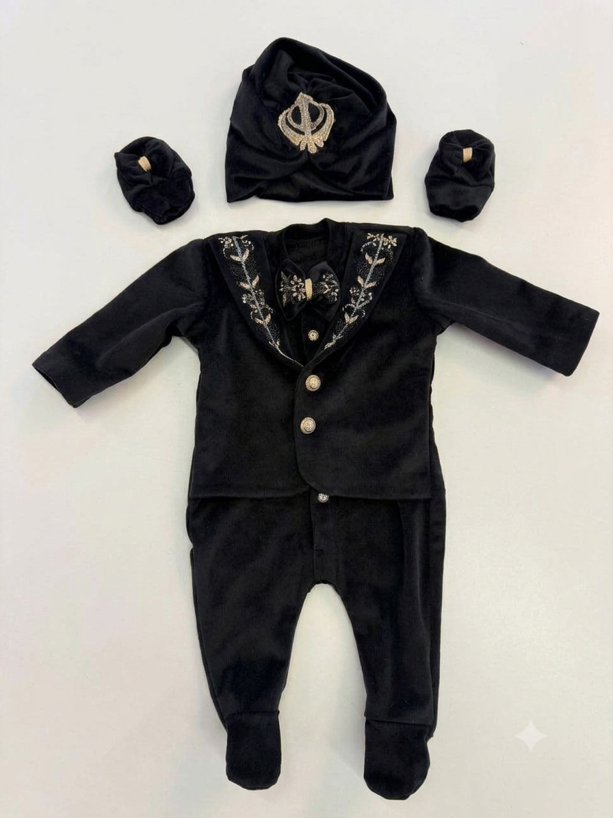 Black Royal Turban Set