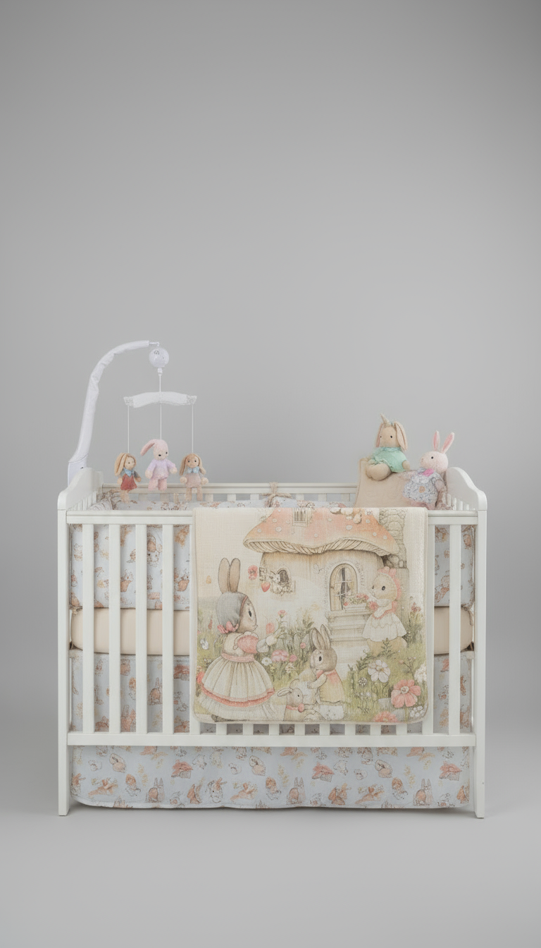 The Whimsical Bunny Print Dohar Blankets