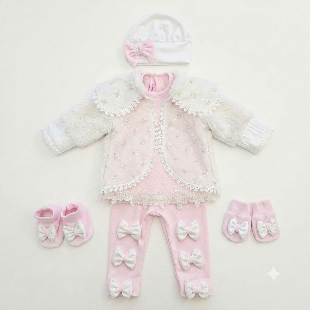 Blush Pink Lace Romper Set