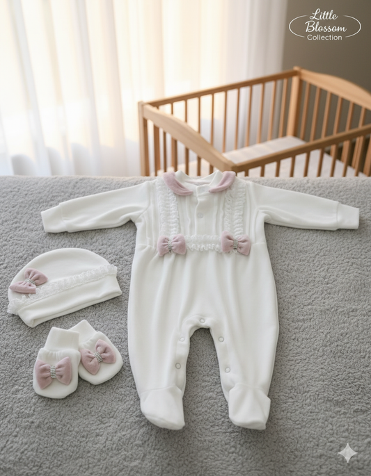 Baby Beautiful Bow  & Romper Themed Set