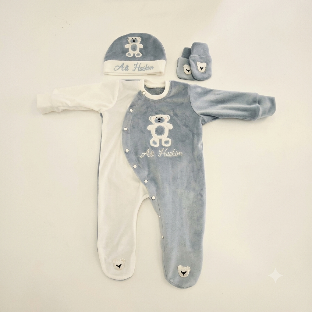 Grey Teddy Roomper Set