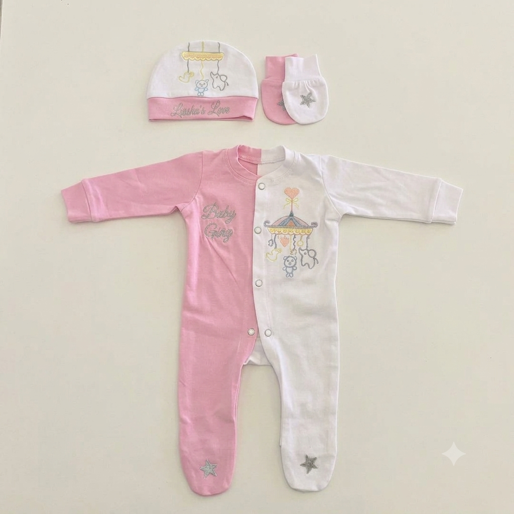 Pink White Romper Set
