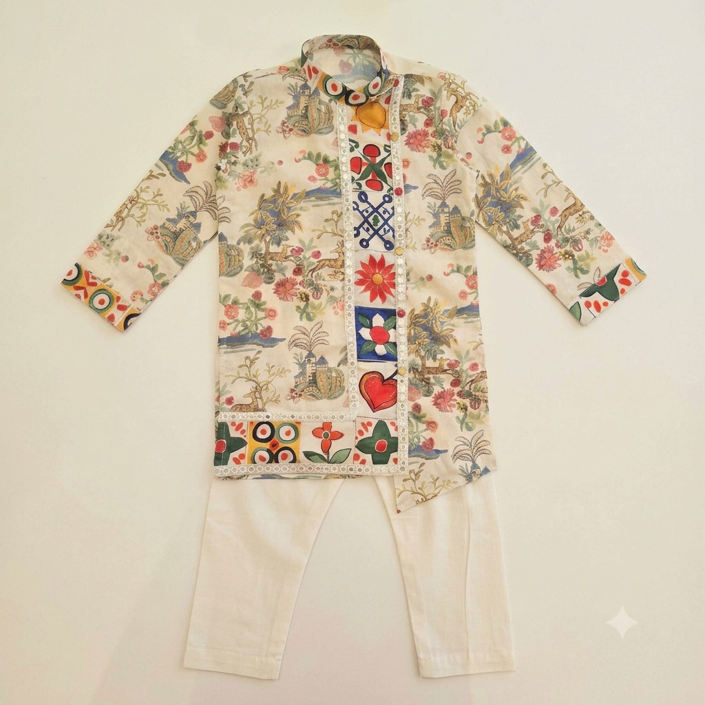 Multicolour Sherwani Set
