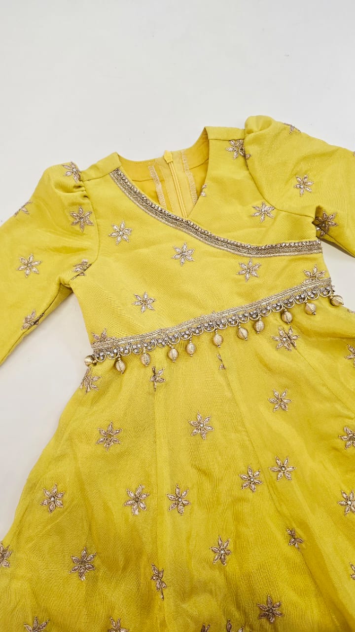 The Yellow Anarkali Lehenga set