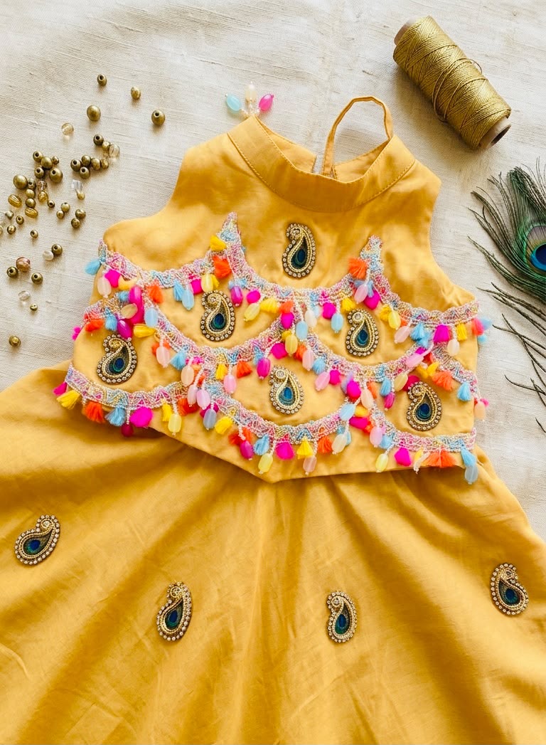 Mustard Tassel lehnga set