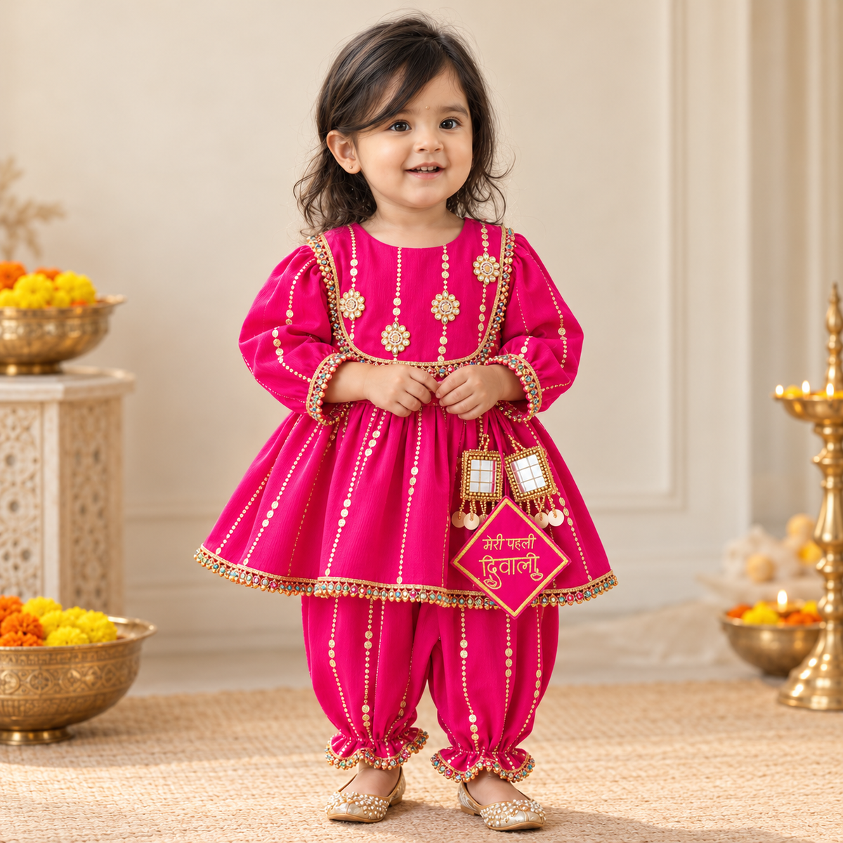 Pink Meri Pehli Diwali Jumpsuit