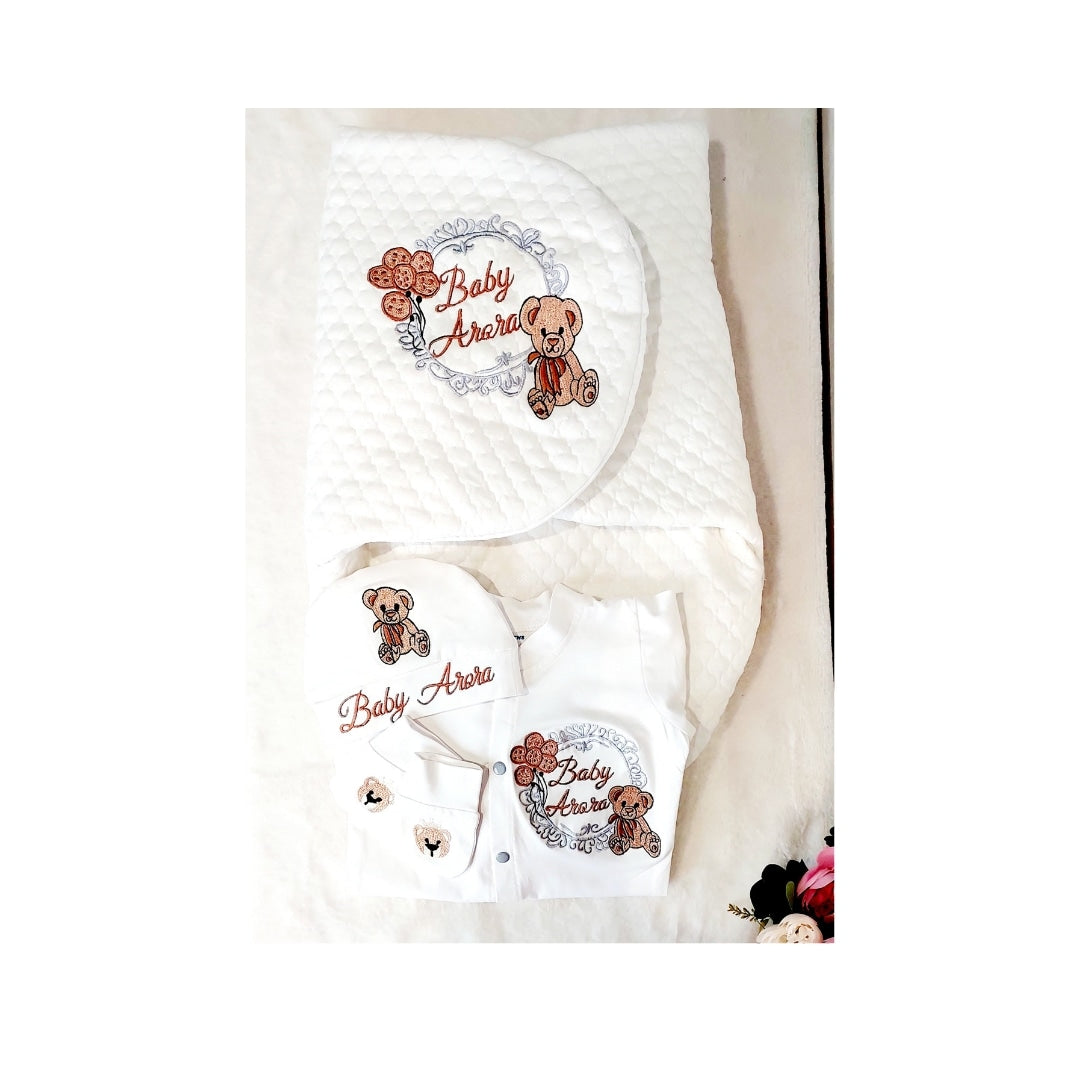 The Balloon Teddy Swaddler Set