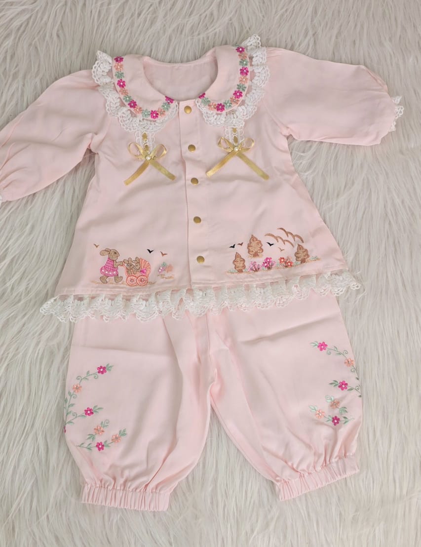 The Bunny family Creamy Pink Cord Set