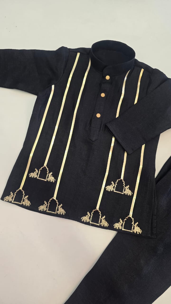 The Royal Black Kurta Set