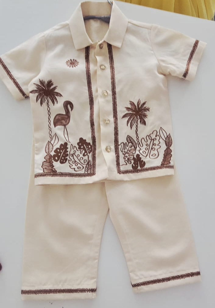 Embroidered boy co-ord set