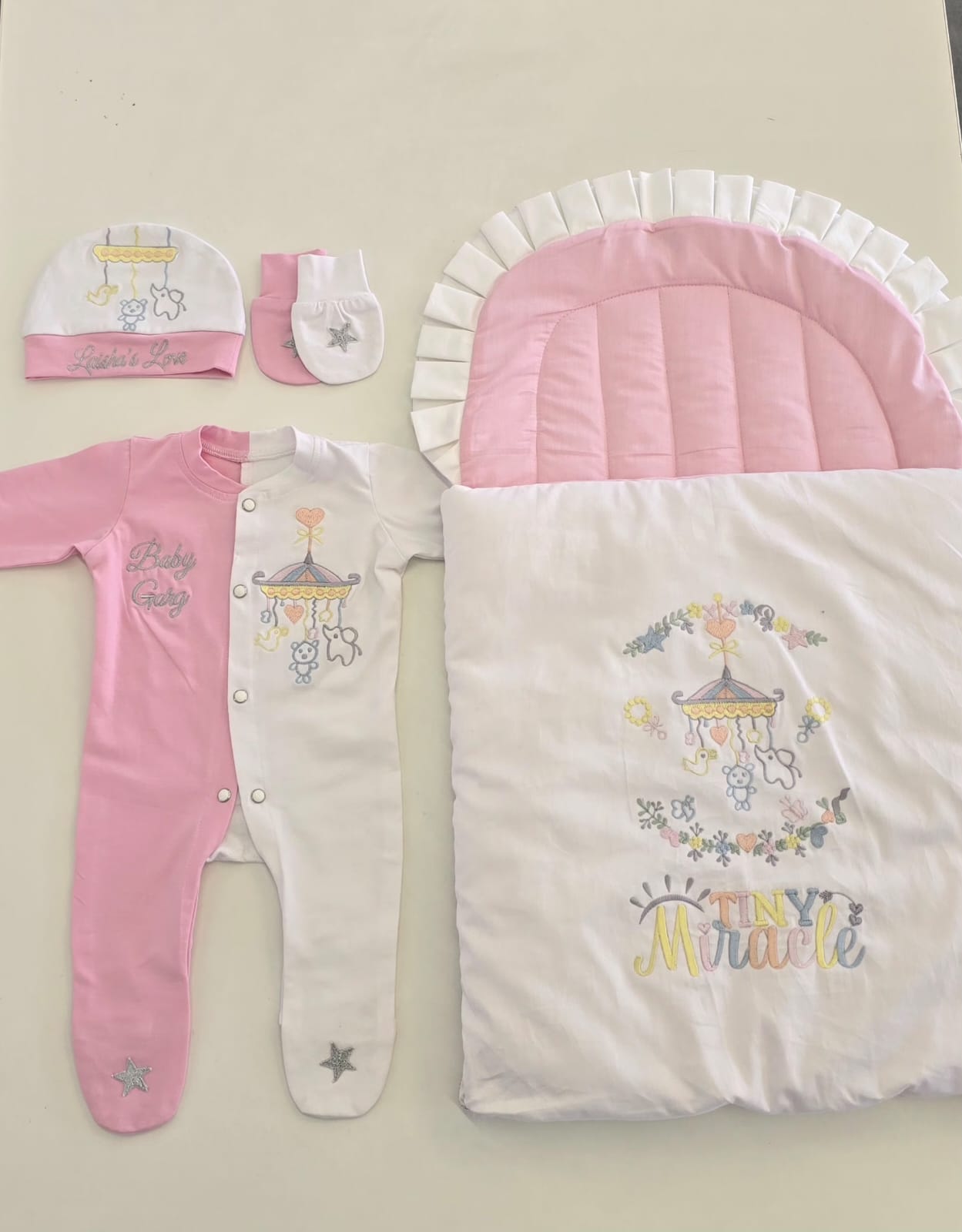 The Tiny Miracle Pink White Combo Set