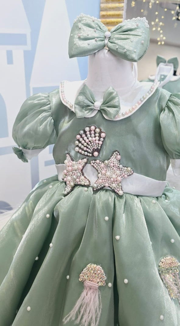 The Sea Green Mermaid Party Wear Frock