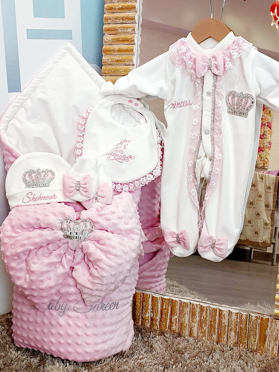 Crown Bow Wrap & Romper Themed Set