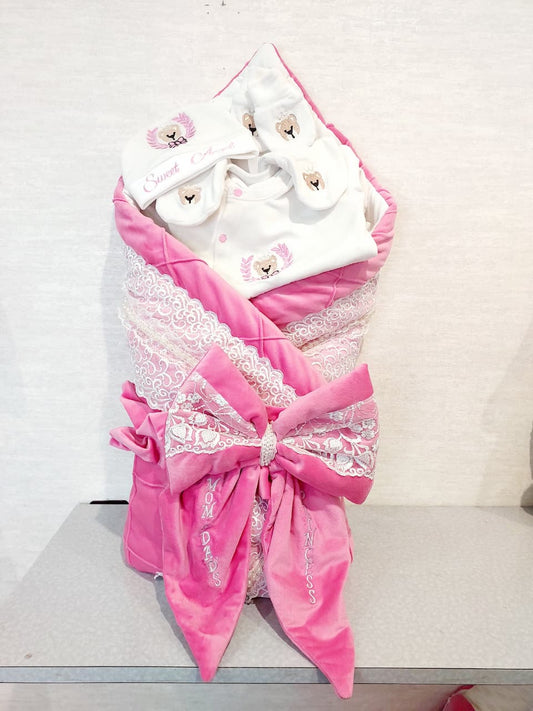 Teddy Bow Wrap & Romper Themed Set