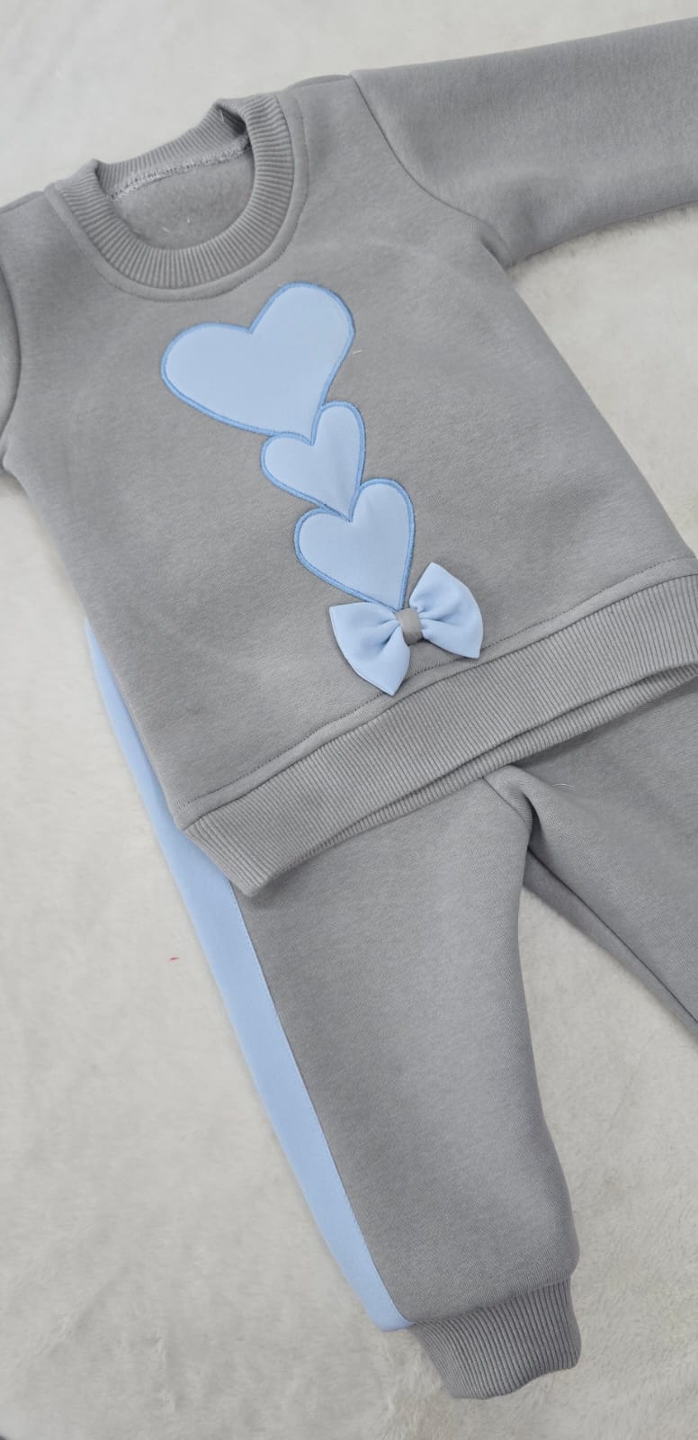 Grey Blue Heart Tracksuit