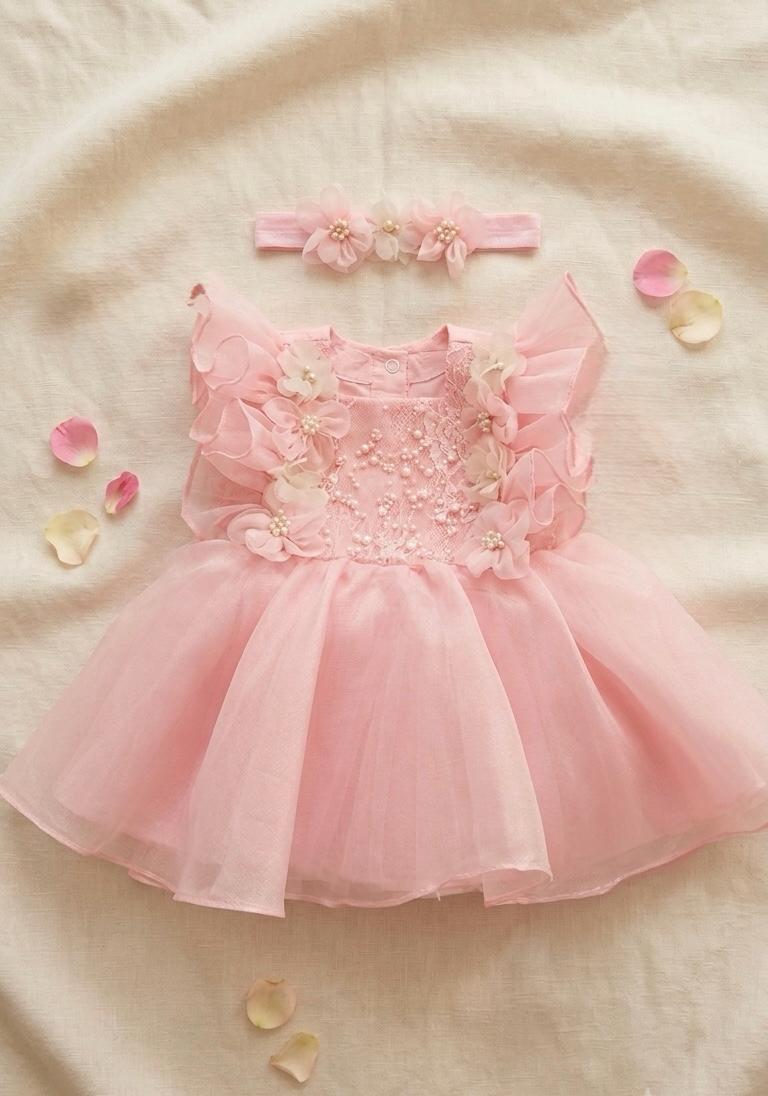 Petite Pearl Organza Dress