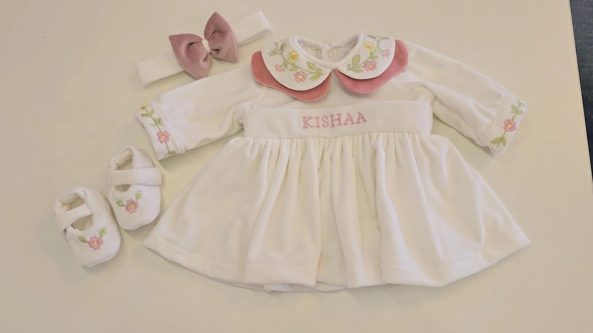 Ivory Floral Frock Set