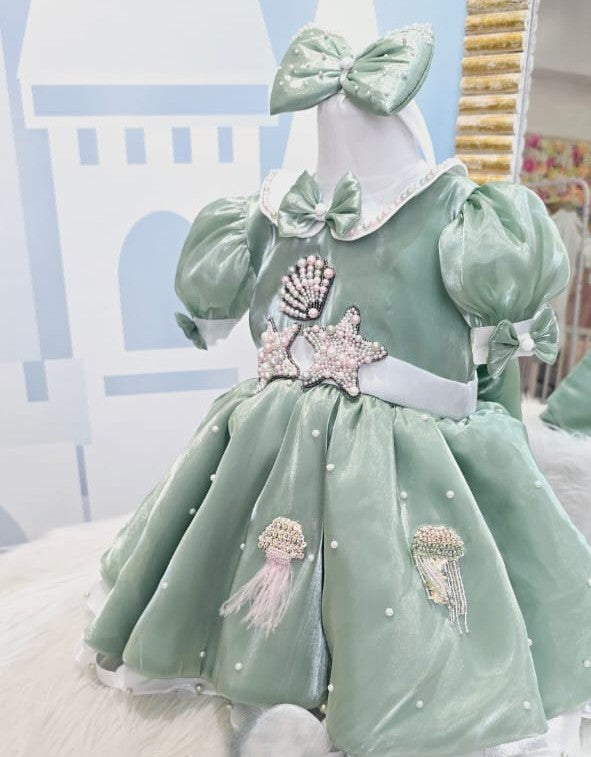 The Sea Green Mermaid Party Wear Frock
