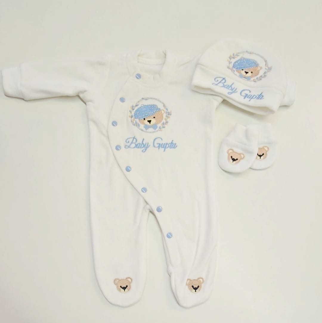 Newborn Baby Romper Set – Teddy Theme