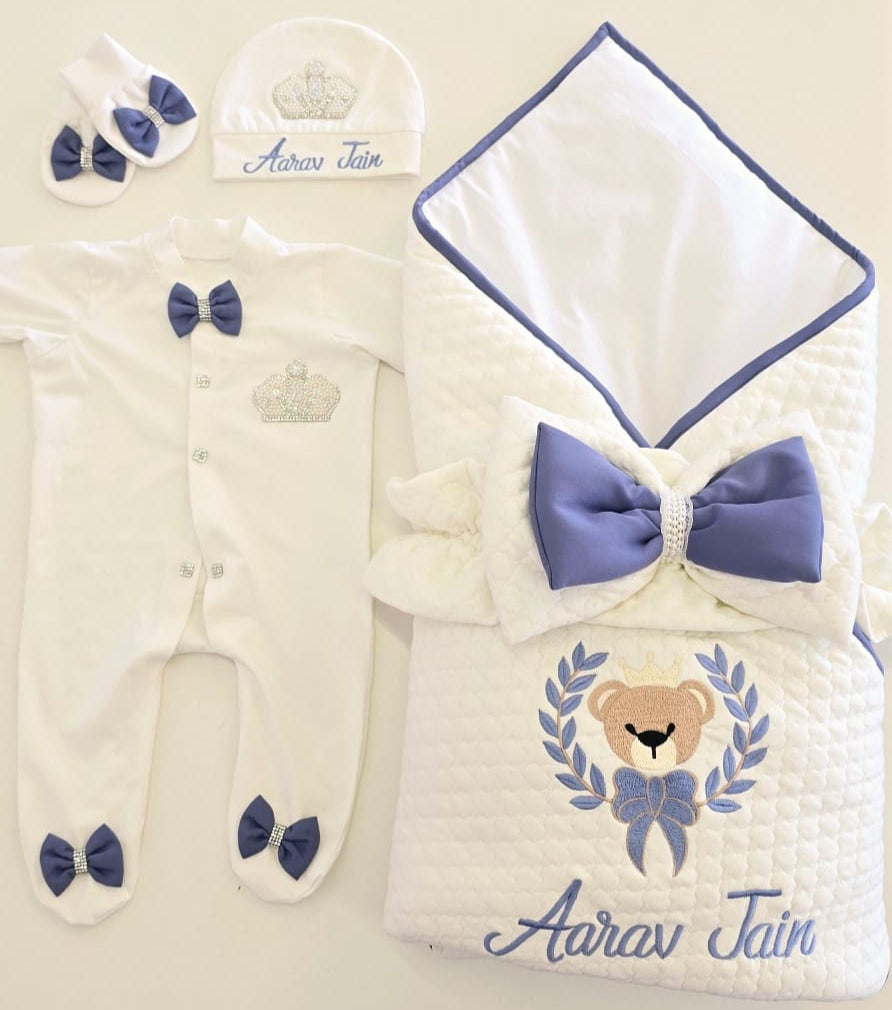 The Blue Bow Teddy Combo Set