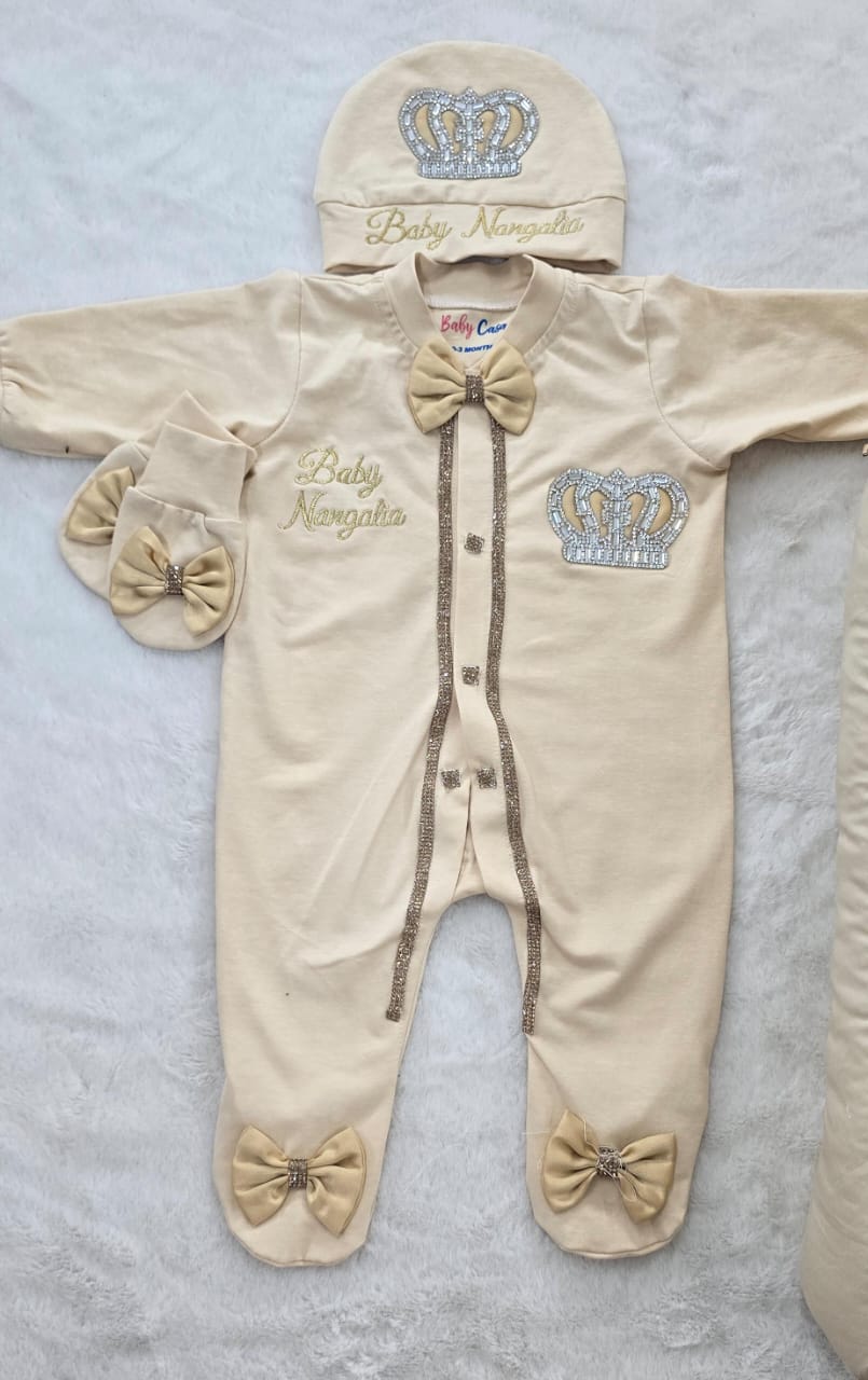 The Bow Crown Lace Romper Set