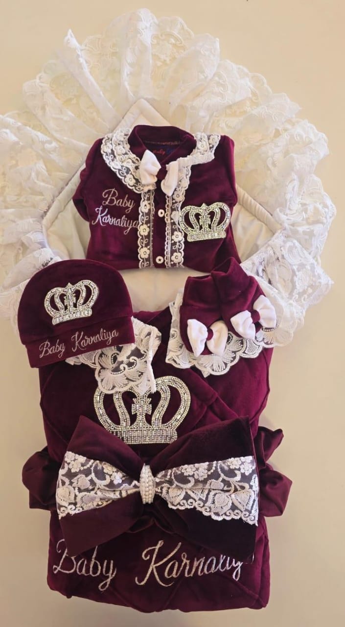 The Crown Beautiful Baby Bow Wrap & Romper Themed Set