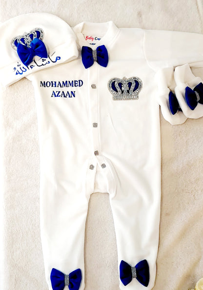 The Colored Rhinestone Crown Romper Set