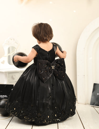Black & Gold Sequin Ball Gown