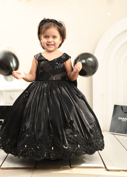 Black & Gold Sequin Ball Gown