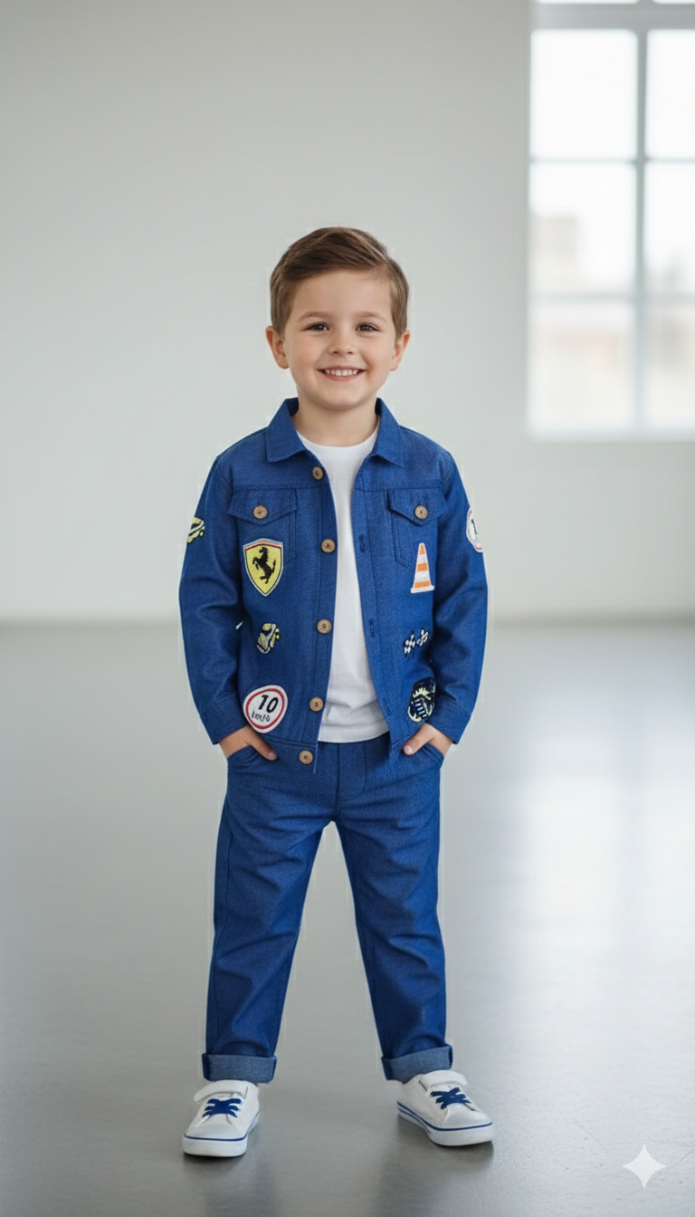 Ferrari-themed denim set