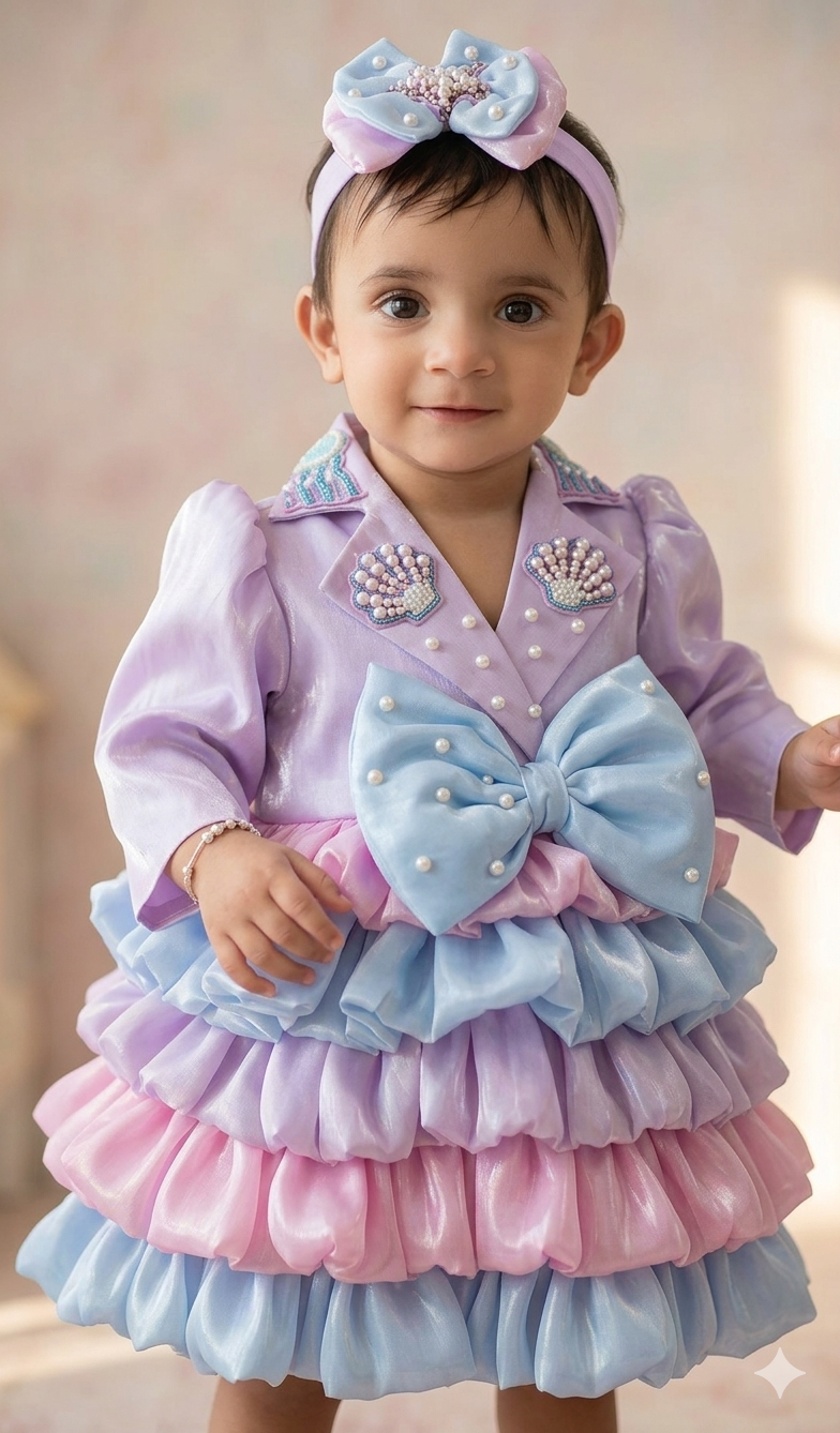 The Enchanted Seashell Ruffle Frock