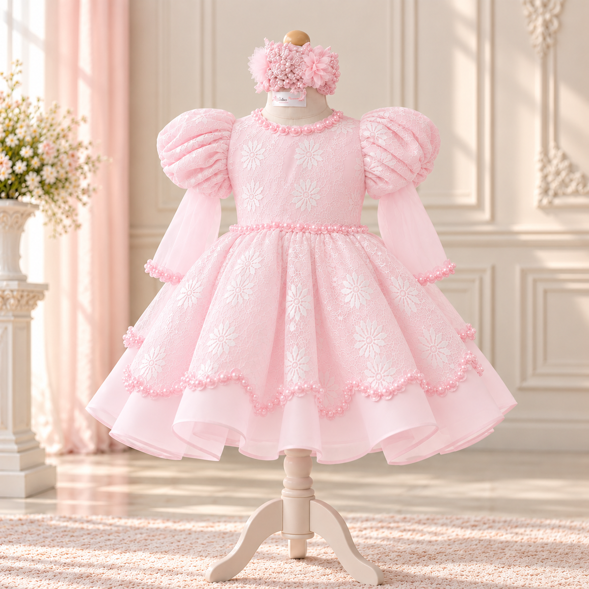 Pastel Pink Pearl Gown