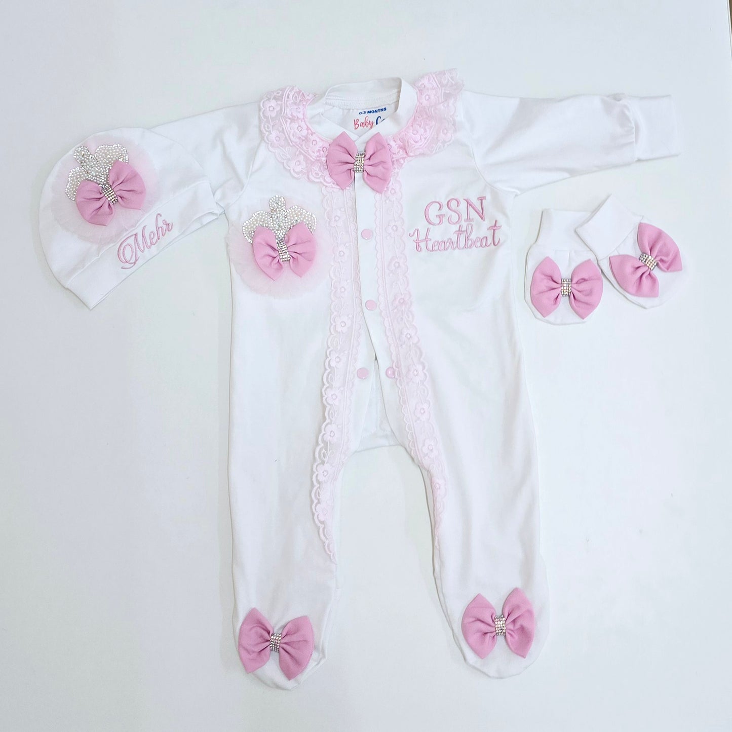 The Pearl Crown Flower Romper Set