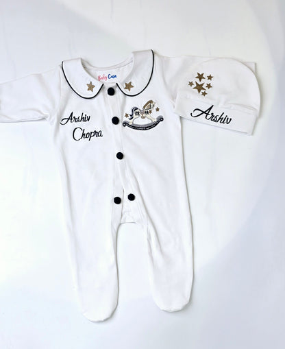 Rocking Horse Romper & Cap Set