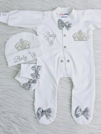 Pearl Crown Romper Set