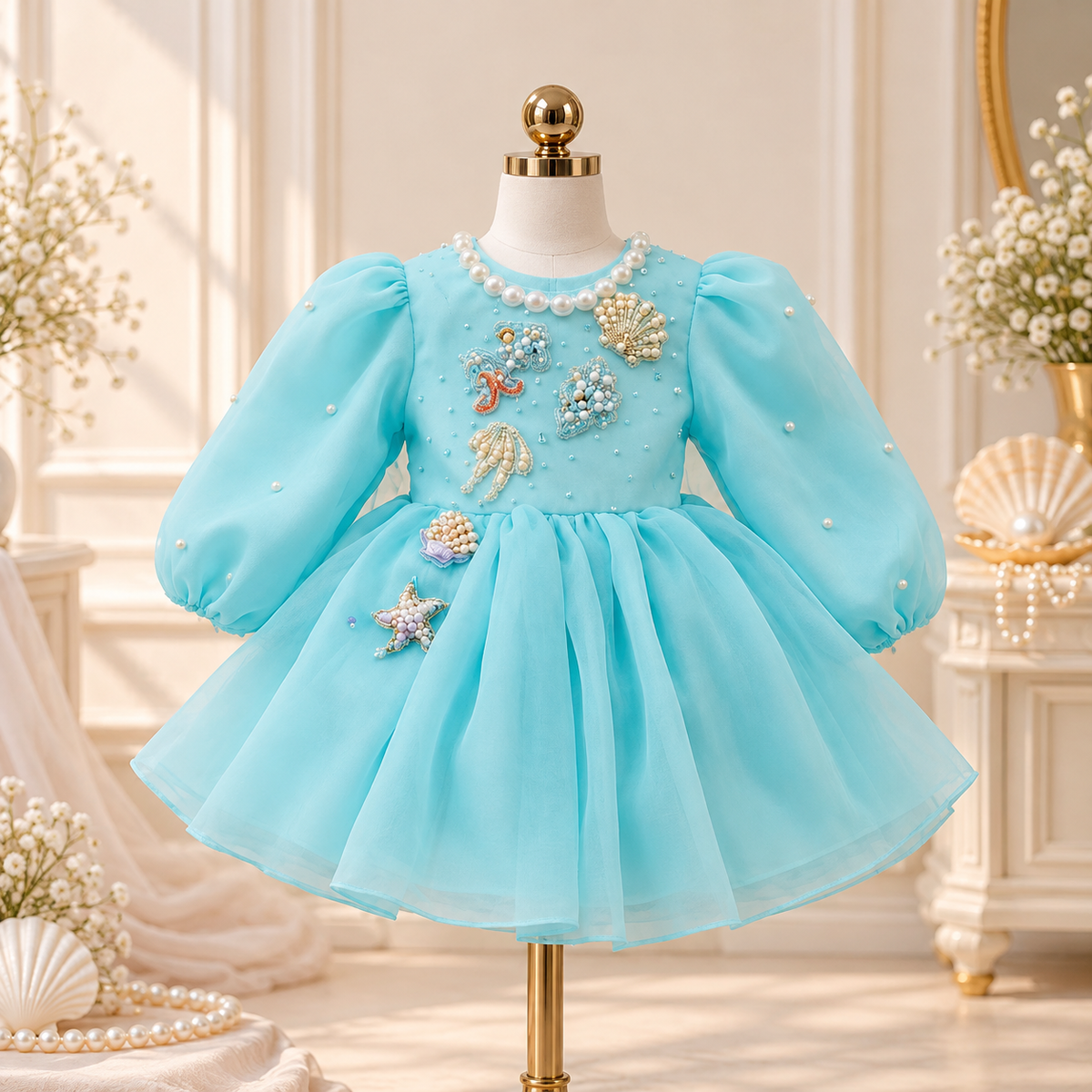 Aqua Pearl Ocean Princess Dress