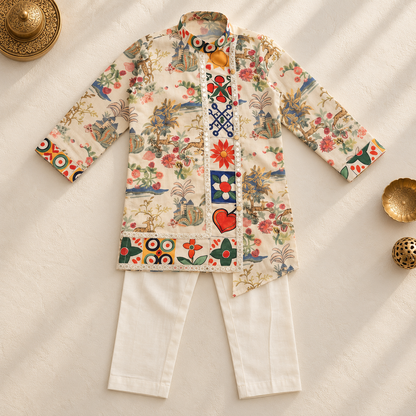 Multicolour Sherwani Set