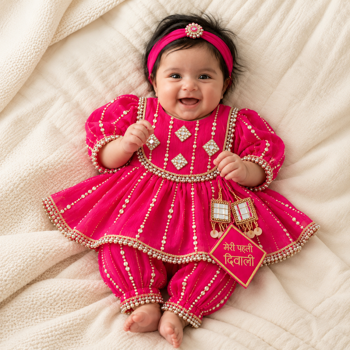 Pink Meri Pehli Diwali Jumpsuit