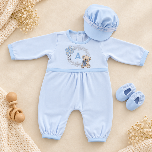 Blue Bear Romper Set