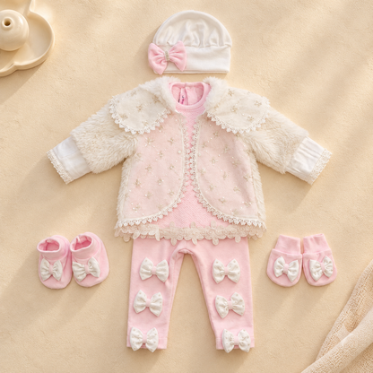 Blush Pink Lace Romper Set