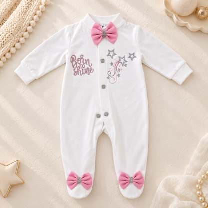 Pink Bow Star Baby Romper