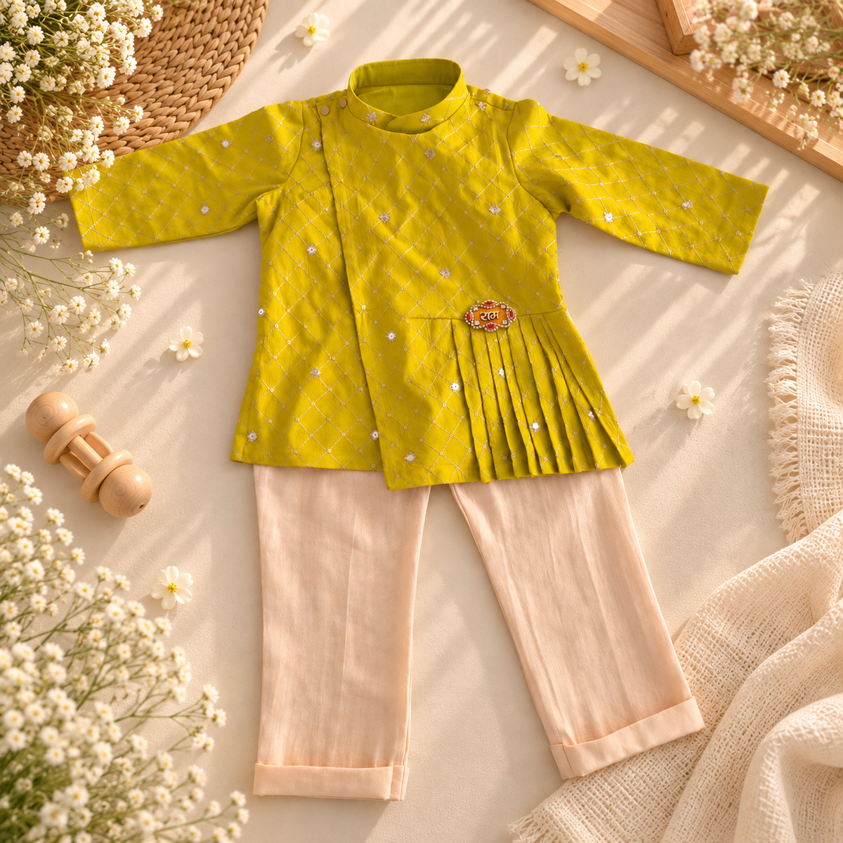 Ram Embroidered Kurta Set