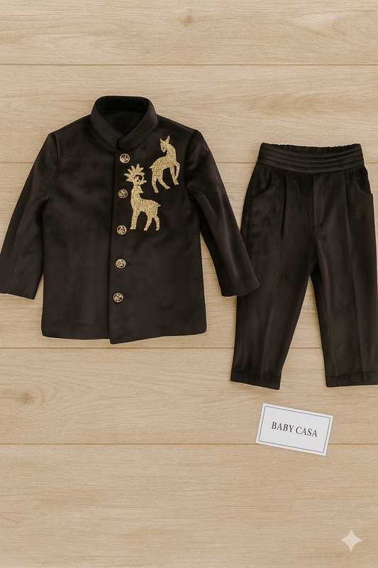 Luxury Velvet Reindeer Suit