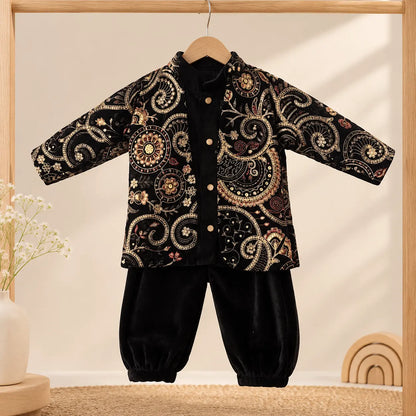 Black & Gold Baby Boy Ethnic Festive Set