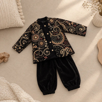 Black & Gold Baby Boy Ethnic Festive Set
