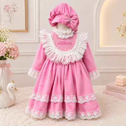 Pink Lace Frock Set