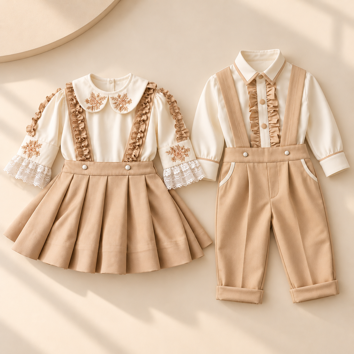 Cream Beige Twinning Outfit