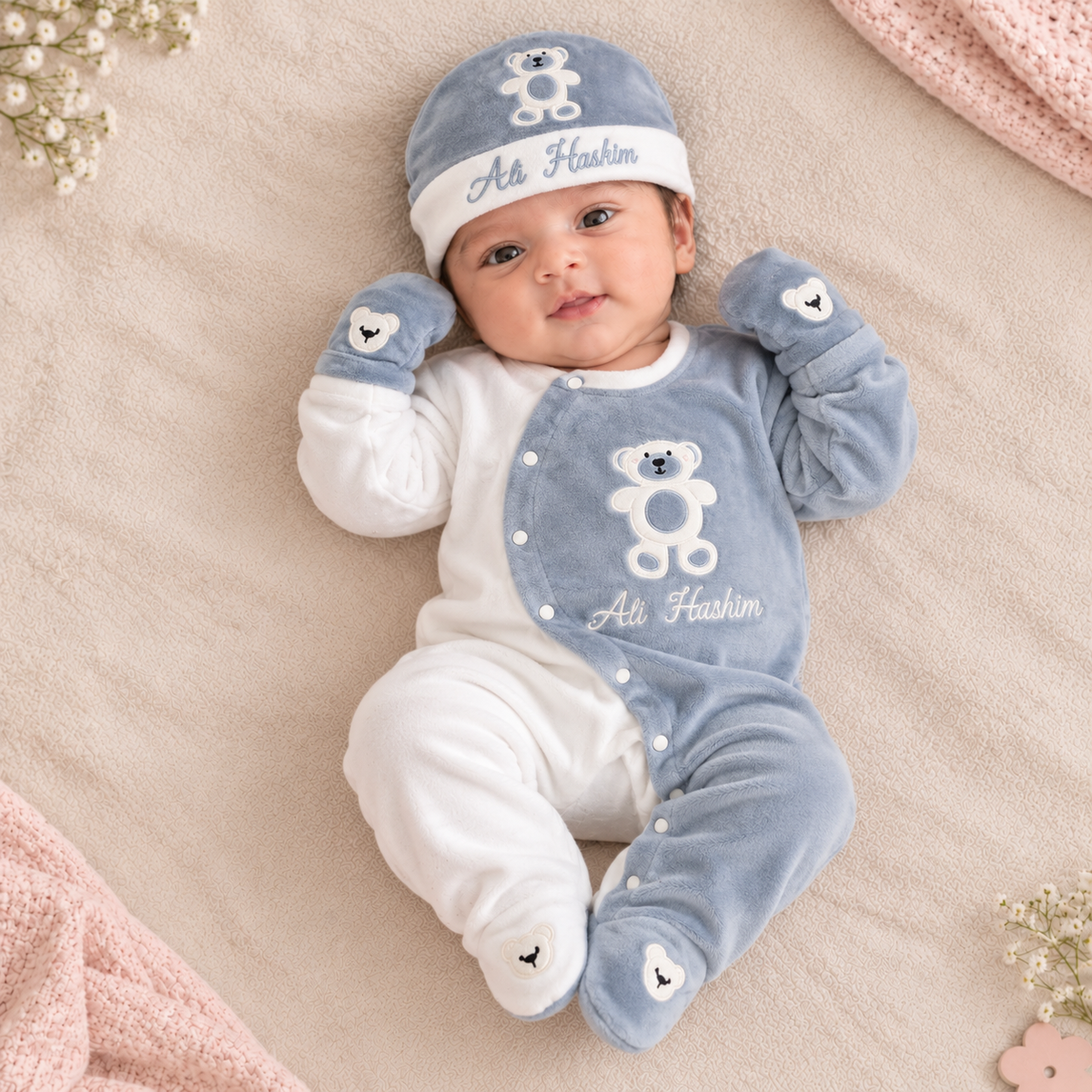 Grey Teddy Roomper Set