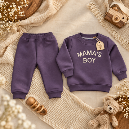 Mauve Mamas Boy Sweatshirt Set